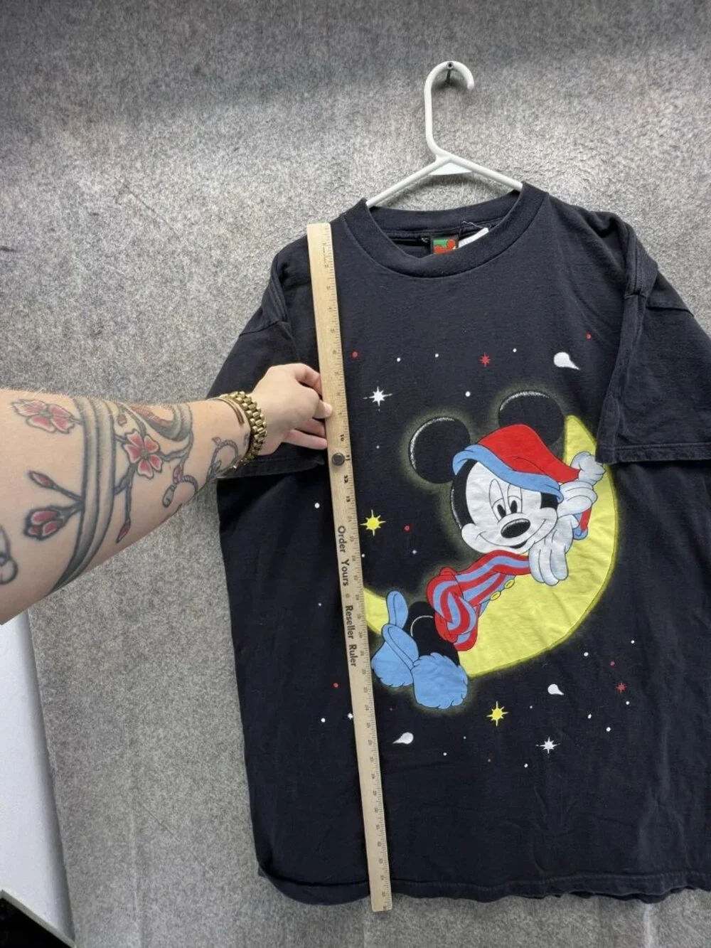 Vintage Mickey Mouse Shirt Mens Large Black Christmas Tee Unlimited 90s